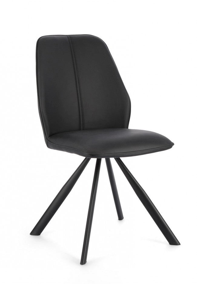 Set 4 Sedie 44x62x88h cm Maxwell Pu Nero