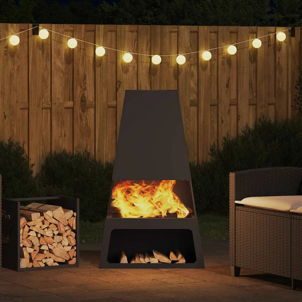 Focolare Nero 60 x 35 x 100 cm Acciaio CFW8646471