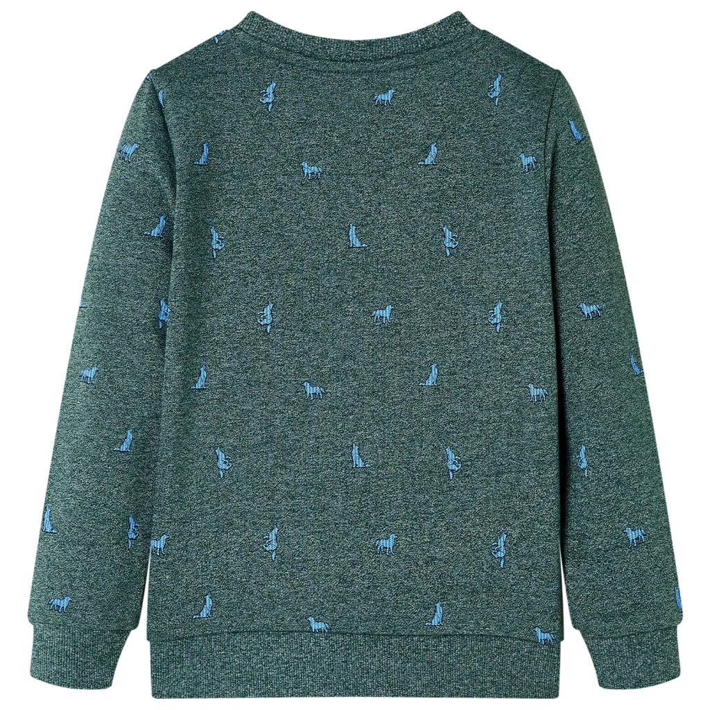 Felpa da Bambino Verde Scuro Mélange 128 12972