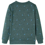 Felpa da Bambino Verde Scuro Mélange 128 12972