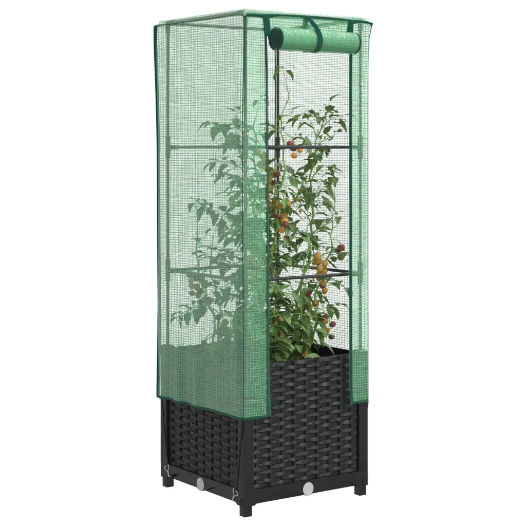 vidaXL Letto Rialzato con Copertura Serra Effetto Rattan 40x40x139 cm