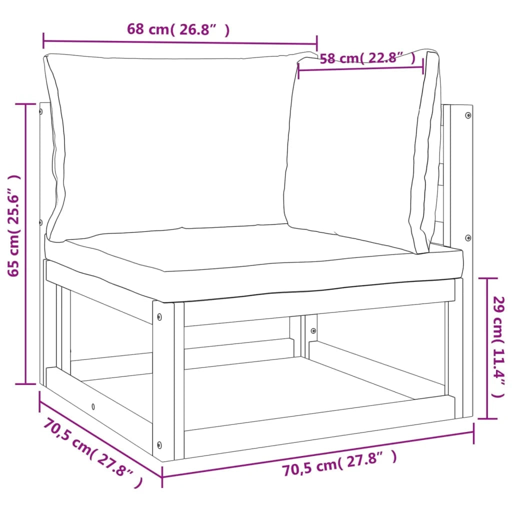 Set di mobili da giardino per esterni 5 pezzi con cuscini grigio chiaro legno massello 02_0016386
