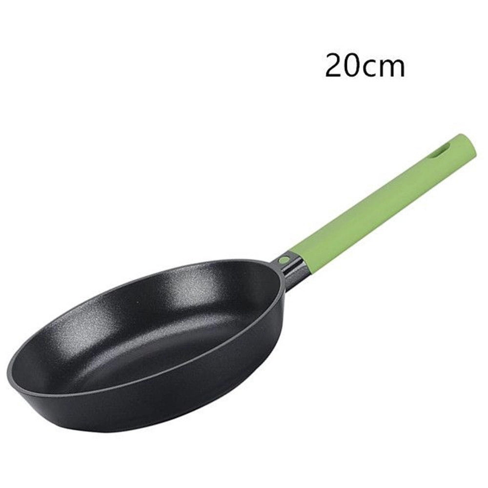 Trade Shop - Padella Nera Con Manico Verde Diametro Da 20 Cm Accessorio Per Cucinare Casa 189853m -