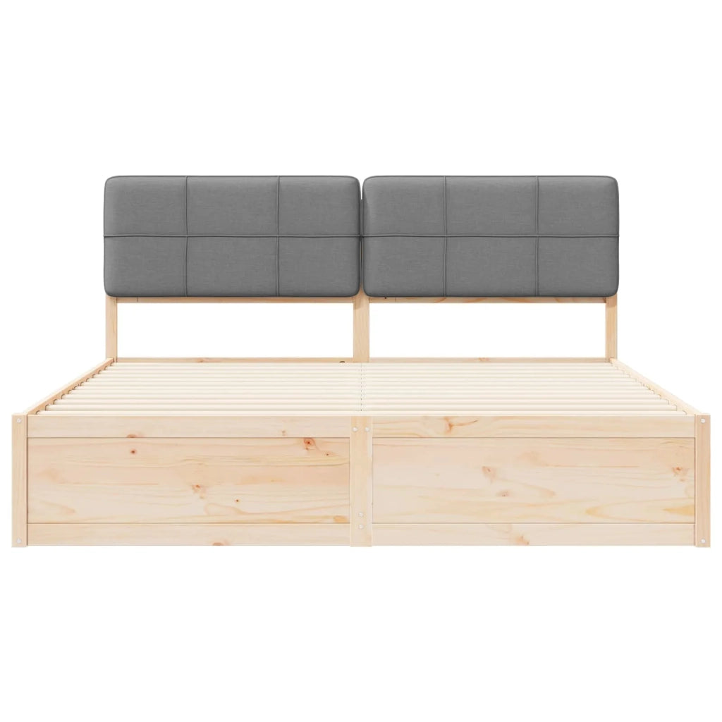 Letto con Testiera Rivestita Grigio chiaro 180 x 200 cm 3398179