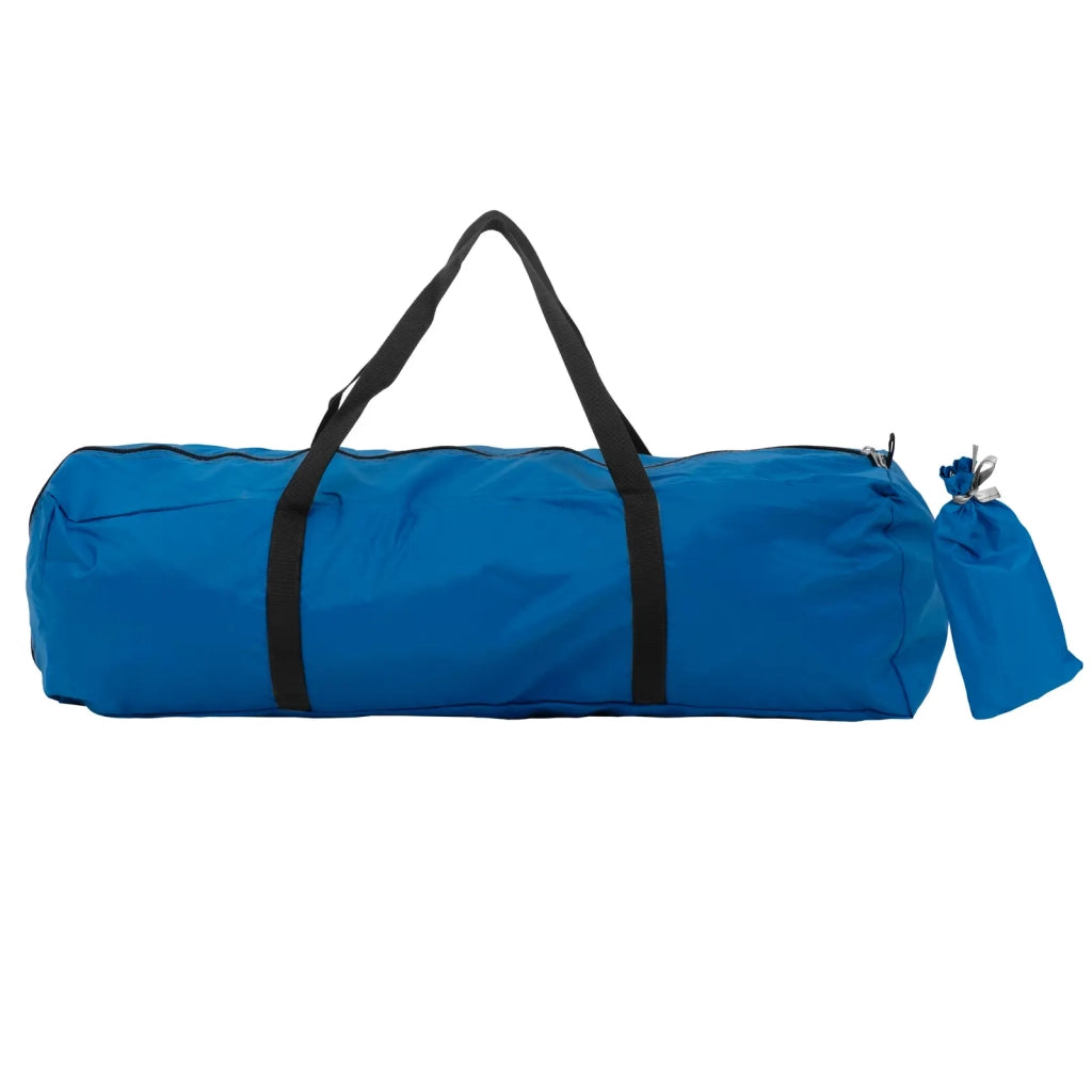 Gazebo da campeggio resistente ai raggi UV con zanzariera fibra di vetro PP tessuto Oxford blu-marrone 14_0010137