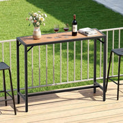 Outdoor Bar Table, 120 x 38 x 98 cm, Tavolo da Giardino Cortile con Piano Impermeabile, Tavolo da Bar Alto con Piedini Regolabili, adatto per Terrazza, Bordo Piscina, Soggiorno, Marrone
