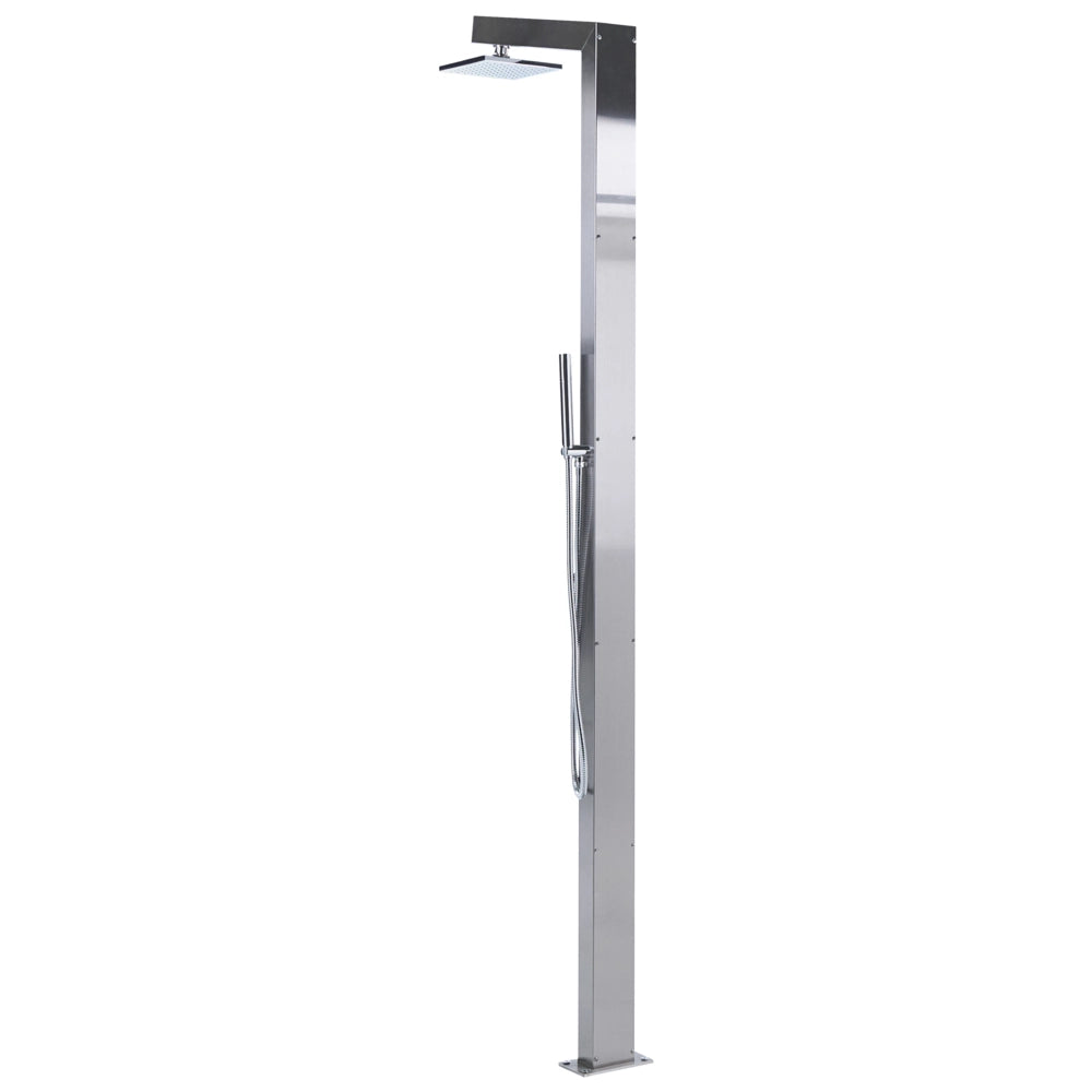 Set Doccia Miscelatore da Giardino per Esterni in Acciaio Inox e ABS Color Argento con Funzione Pioggia Moderno
