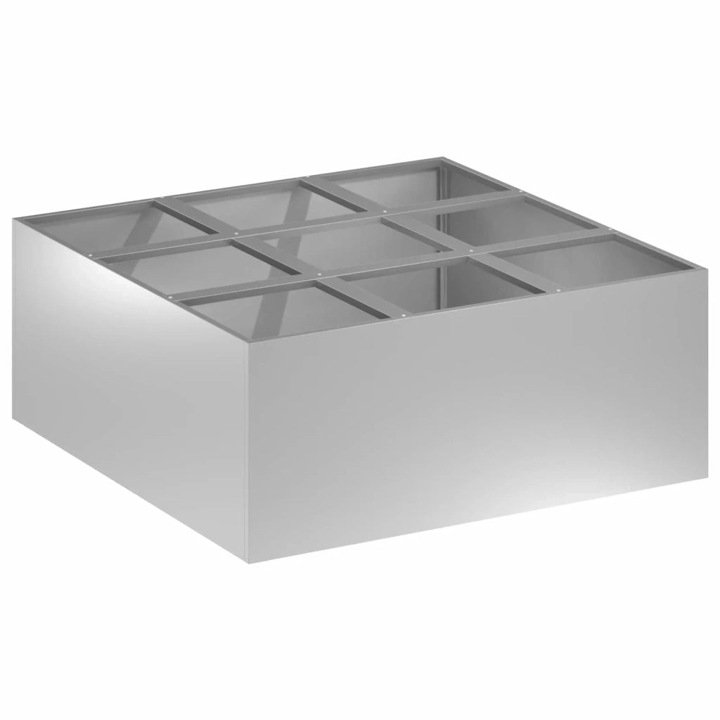 Vaso da giardino Argento 100 x 100 x 50 cm Acciaio zincato 8005762