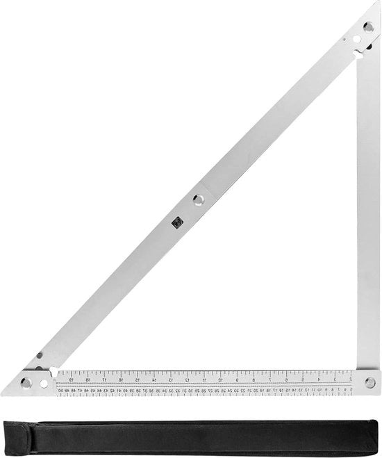 Timmermanshoek multifunzionale da 50 cm - angolo di misura retrattile a forma di triangolo - lega di alluminio