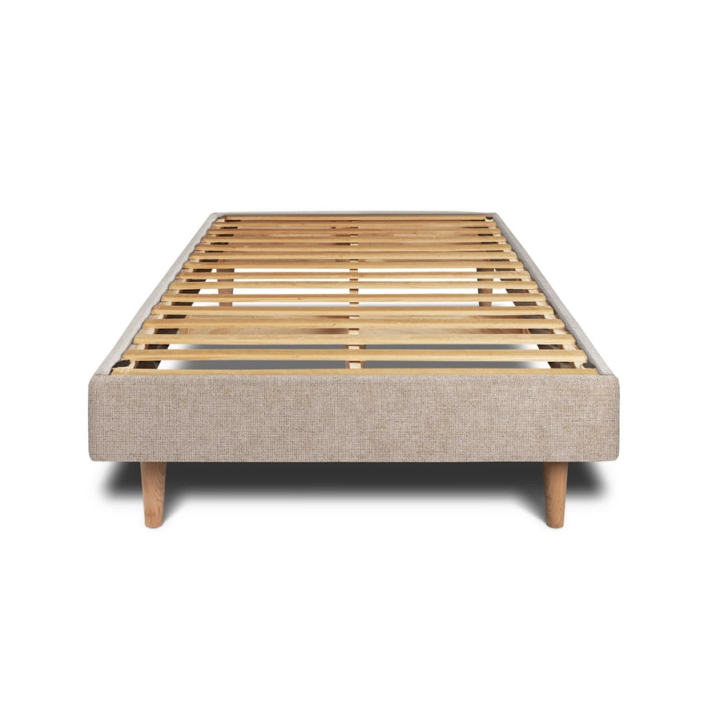 Letto 90x200 cm con testata imbottita - Tessuto Tela opaca