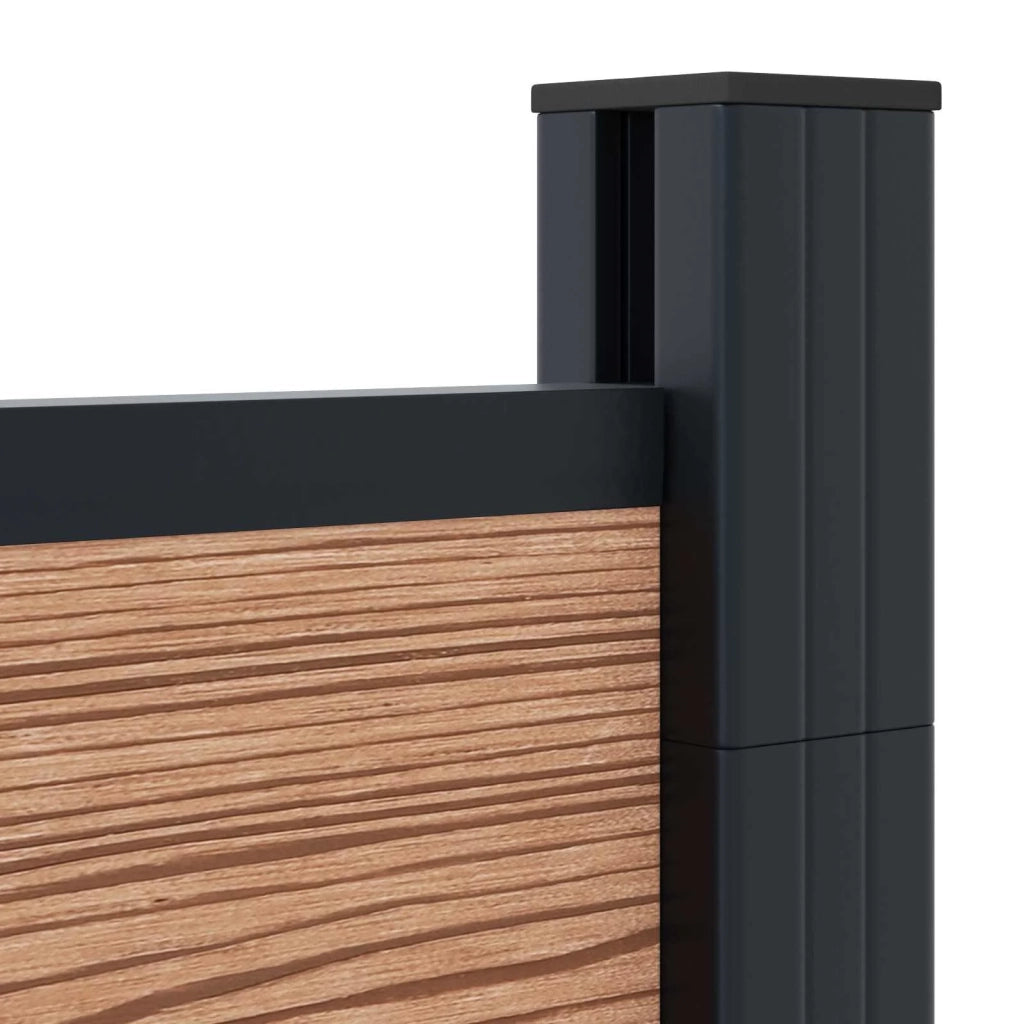 Pannello di Recinzione 3 pcs WPC e Alluminio Marrone