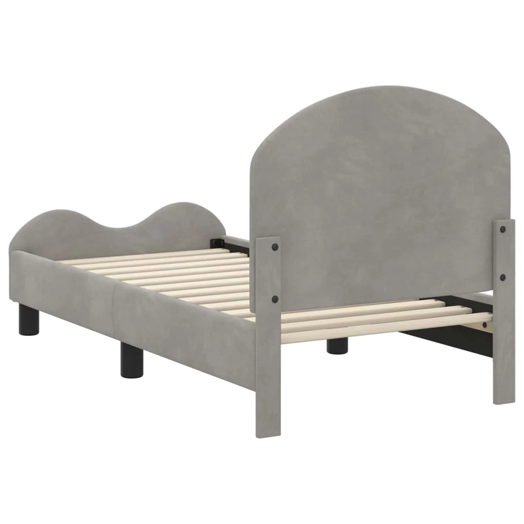Struttura letto per bambini con testata Grigio chiaro Velluto 42011099