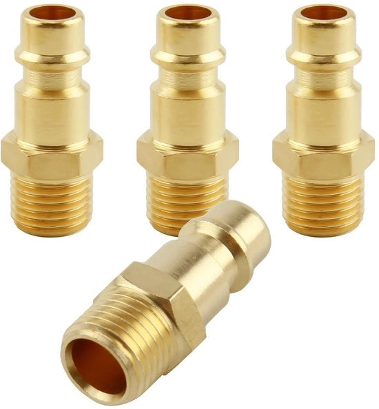 Set di connettori di aspirazione da 4 - Connessioni di aspirazione in rame - 1/4 pollice di filo esterno - Corrosione resistente - Robusto - Sistema di chiusura rapida - Connettori di aspirazione a compressione
