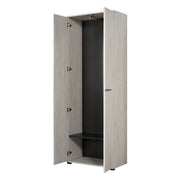 Armadio Camera da Letto Pinasca, Guardaroba 2 Ante un Ripiano, 67.5x195h cm Bianco Larice