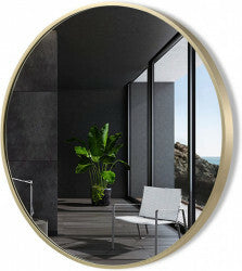 Specchio tondo con cornice Oro Stile Glamour 76 o 91,4 cm - Dimensione 76 cm 