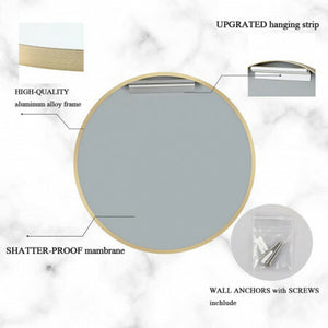 Specchio tondo con cornice Oro Stile Glamour 76 o 91,4 cm - Dimensione 76 cm 