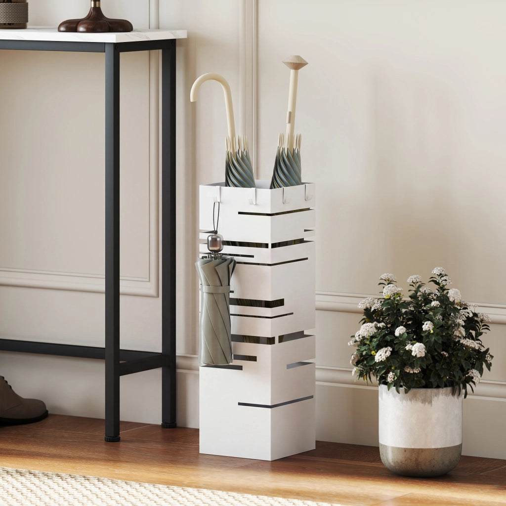 Portaombrelli ¨C Zephmum ¨C Bianco Metallo 15.5x15.5x49 cm