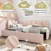 Letto singolo con cassetti - Xylo - 90x200 cm - Rosa