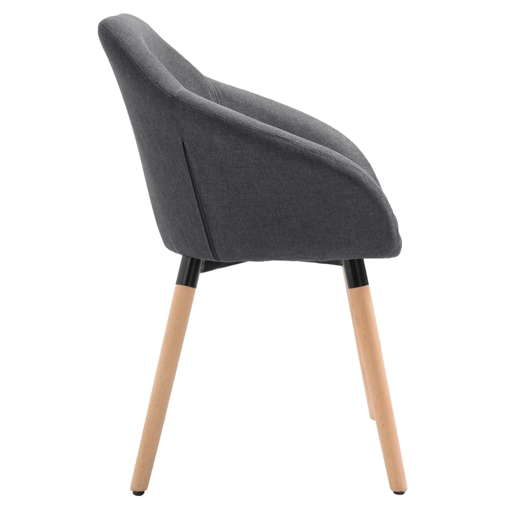 Sedie da Pranzo 4 pz Grigio Scuro in Tessuto 278408