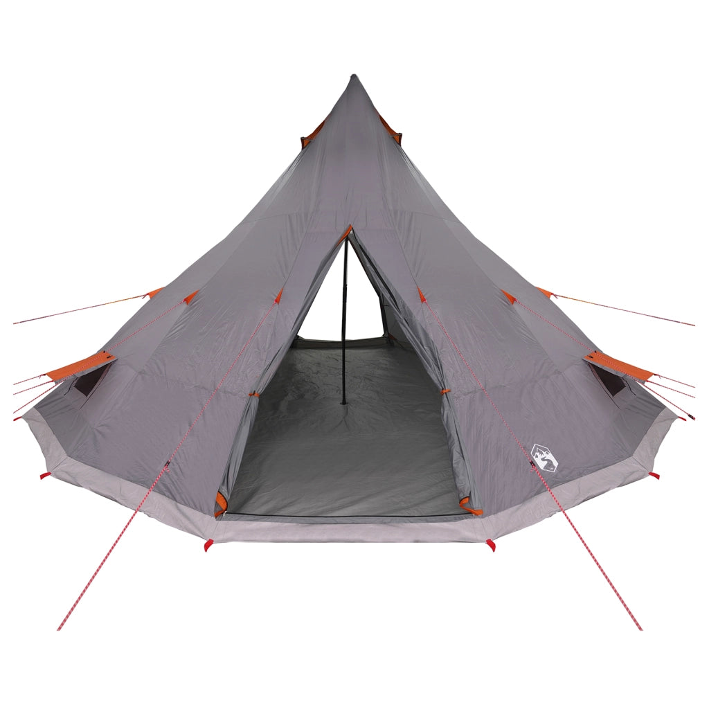 Tenda da famiglia Tipi grigia e arancione impermeabile per 12 persone