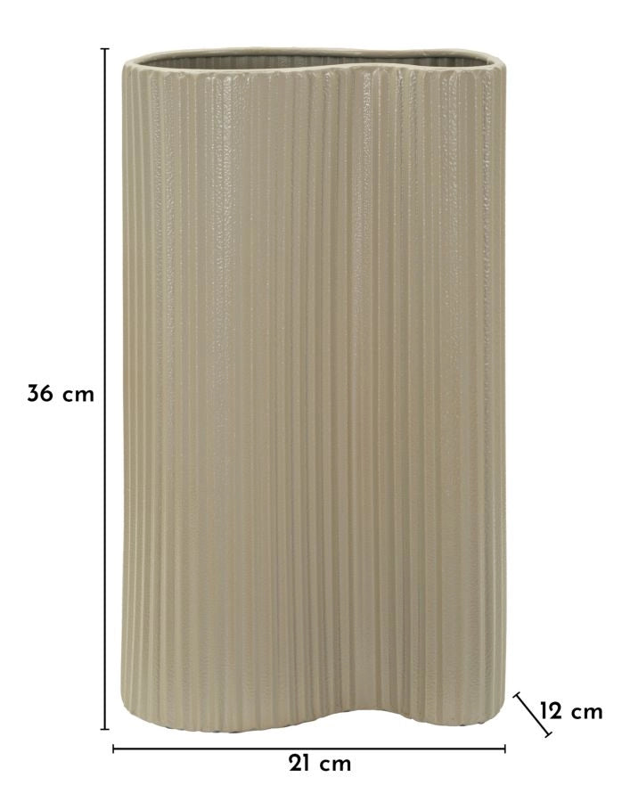 Vaso Frankfurt 21x12x36 cm in Ferro Bianco