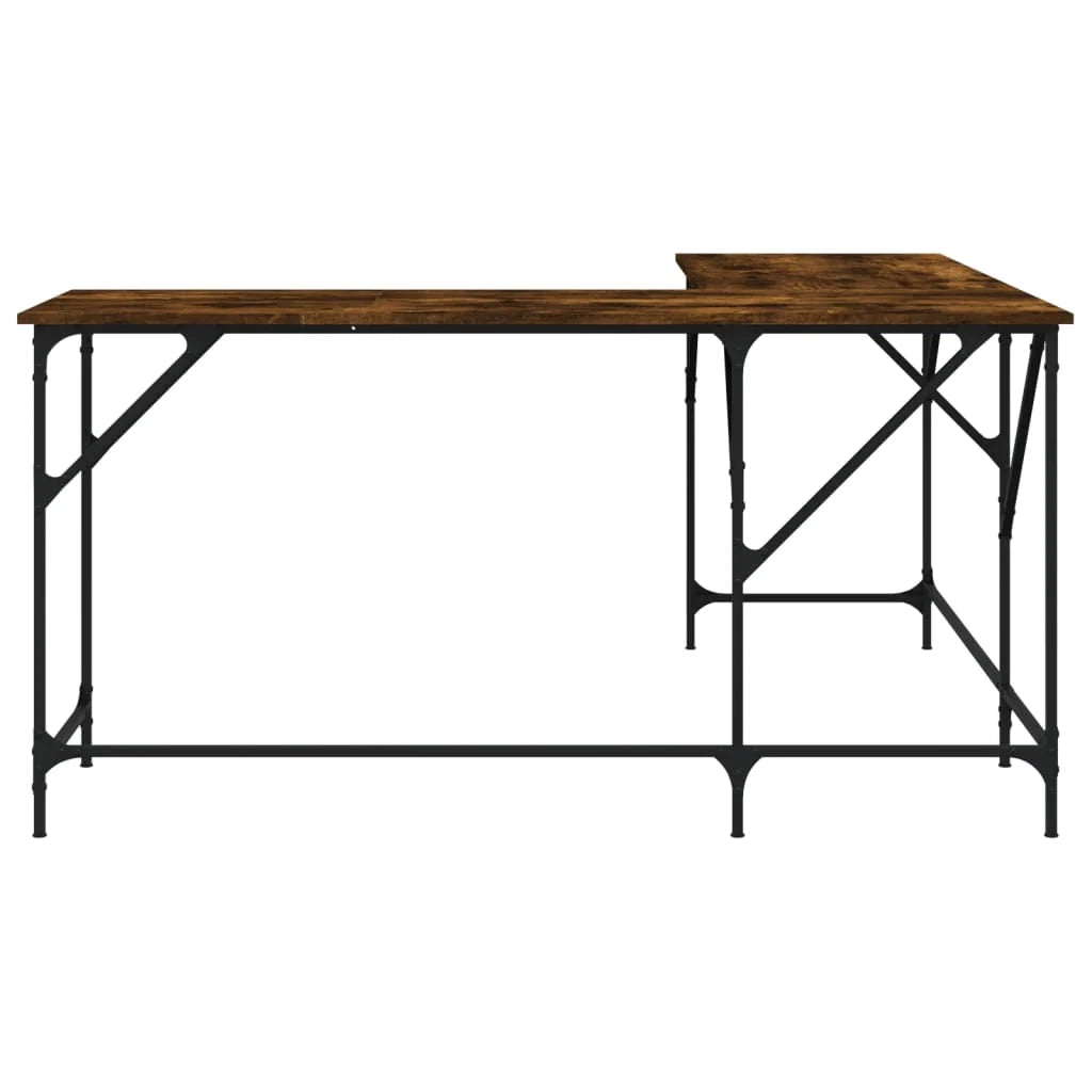 Scrivania da ufficio postazione di lavoro mobile per computer studio rovere affumicato 149 x 149 x 75 cm legno ingegnerizzato marrone 02_0023588