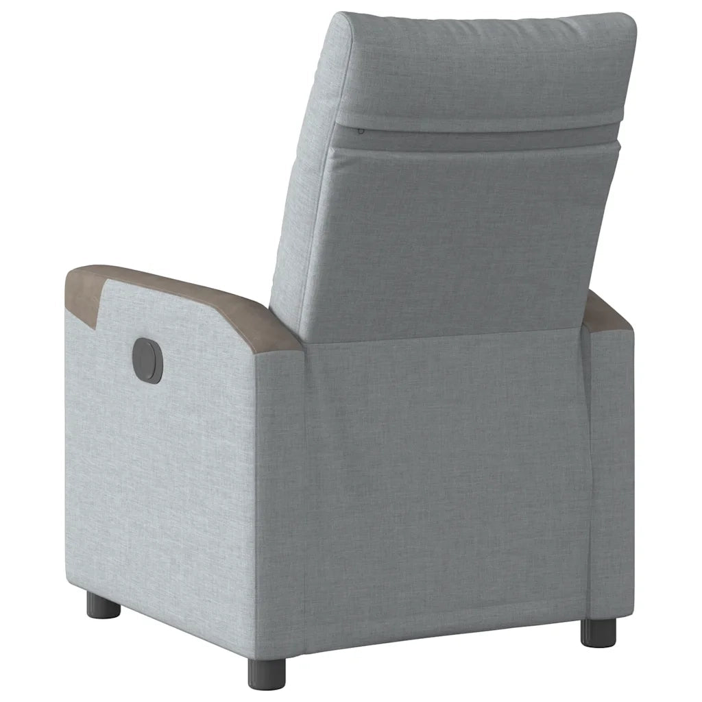Divano Sedia-Poltrona Reclinabile in Tessuto Grigio Chiaro 946567