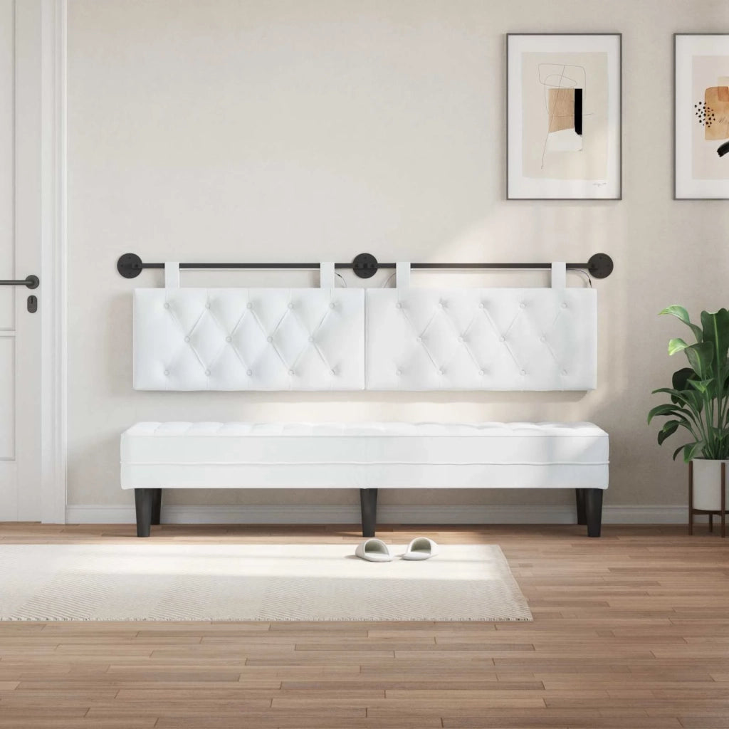 Testiera | Testata sospesa Con luce LED Bianco Tessuto