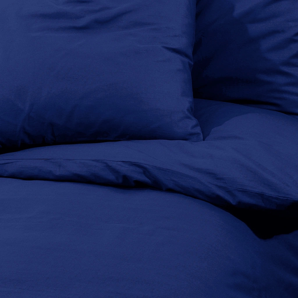 Set Copripiumino Blu Marino 140x200 cm in Microfibra Leggera CFW9615568