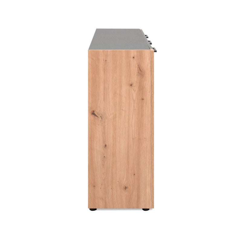 Madia Cento 01B con 3 ante e 1 cassetto colore antracite e laterali legno rovere artisan