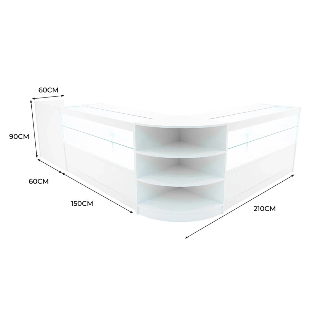 Set Banconi Bianco Eclipse LED 2 x C1500 LM60 TB60 con Serrature e Vetrina