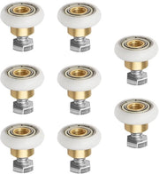 Rolli di scorrimento per porte 20 mm - 8 pezzi - Nylon/acciaio inox - rolli a scorrimento - rolli di ricambio - resistente alla corrosione