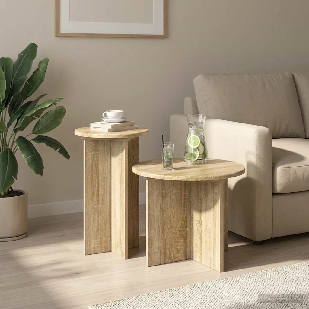 Set tavolini 2 pcs Rovere Sonoma Legno ingegnerizzato 8001030