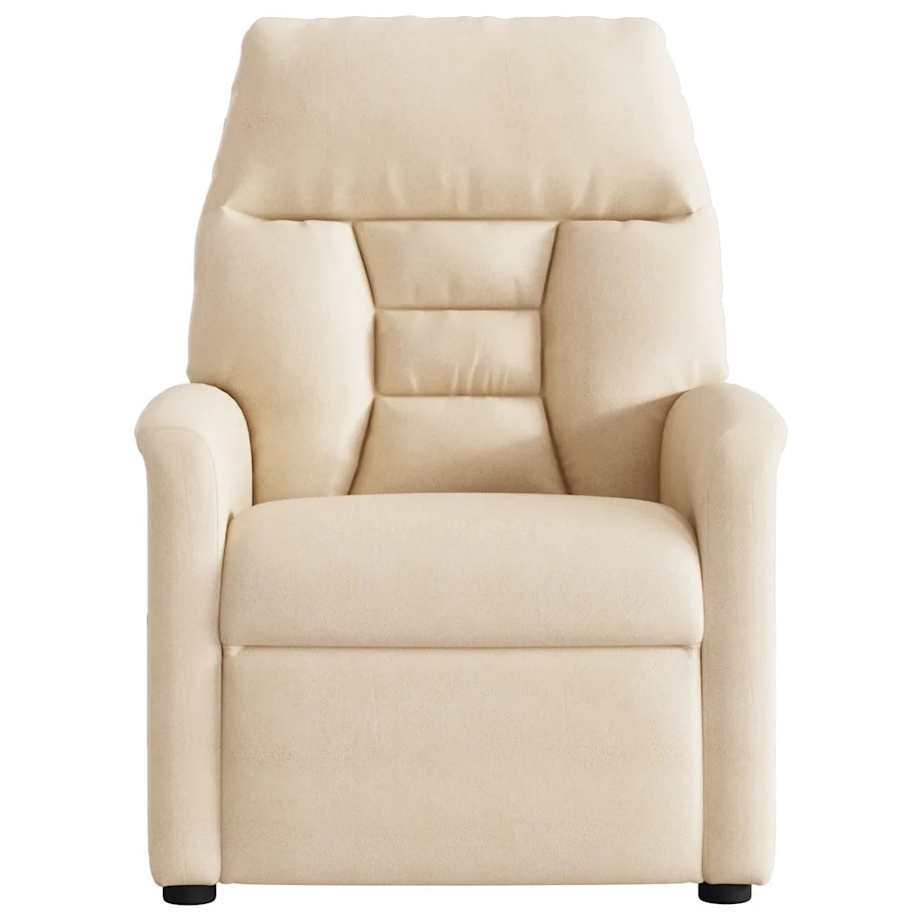 Poltrona Reclinabile Beige in Tessuto di Microfibra 4015568