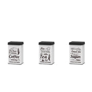 1 Barattolo Contenitore da Cucina in Metallo Decorato 10 x 7,5 x 16 cm 3 Modelli