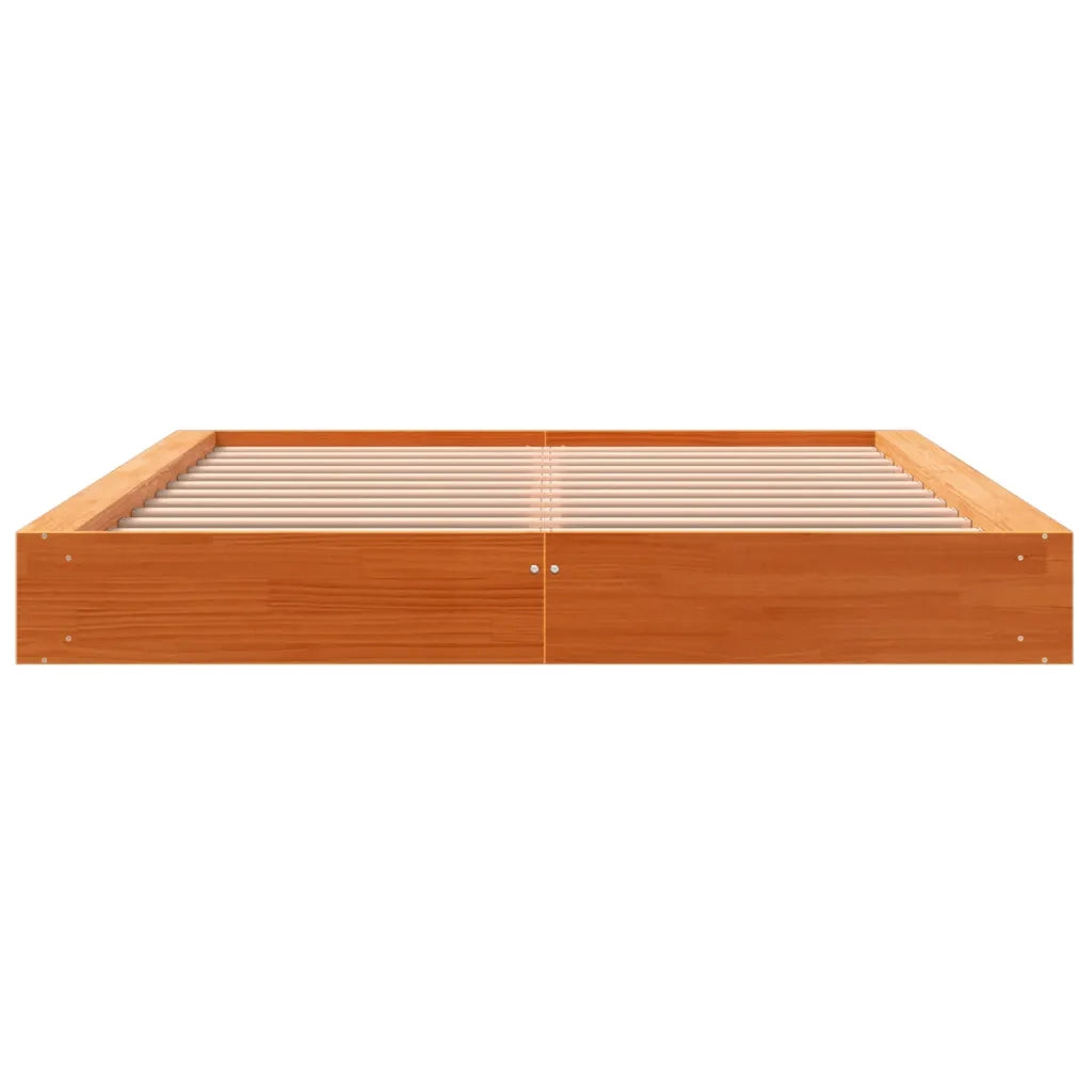 Letto senza Materasso Marrone Cera 150x200 cm in Legno di Pino