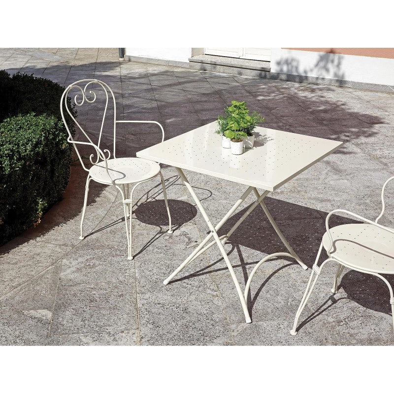 Set di 2 Poltrone MOIA con braccioli Sirmione impilabili in ferro avorio
