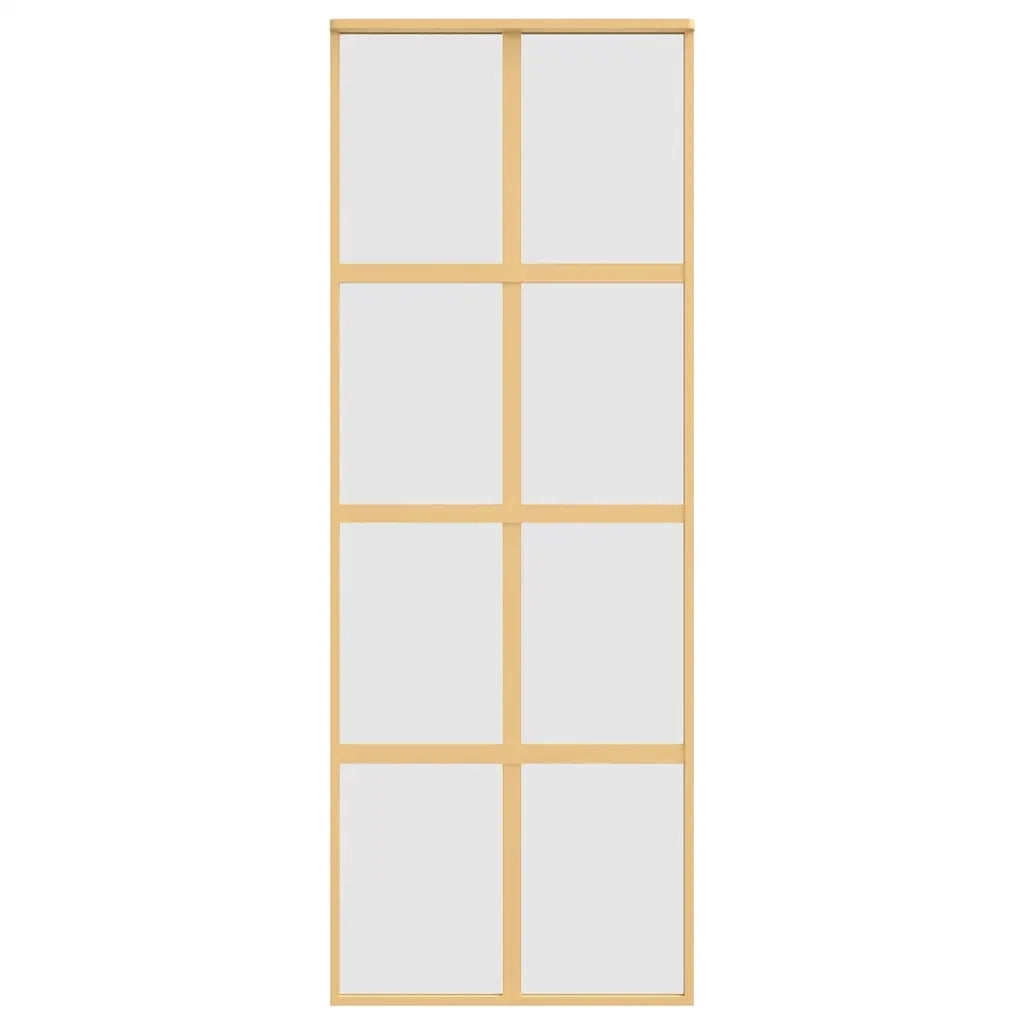 Porta Scorrevole Dorata 76x205 Vetro Smerigliato ESG Alluminio 155187