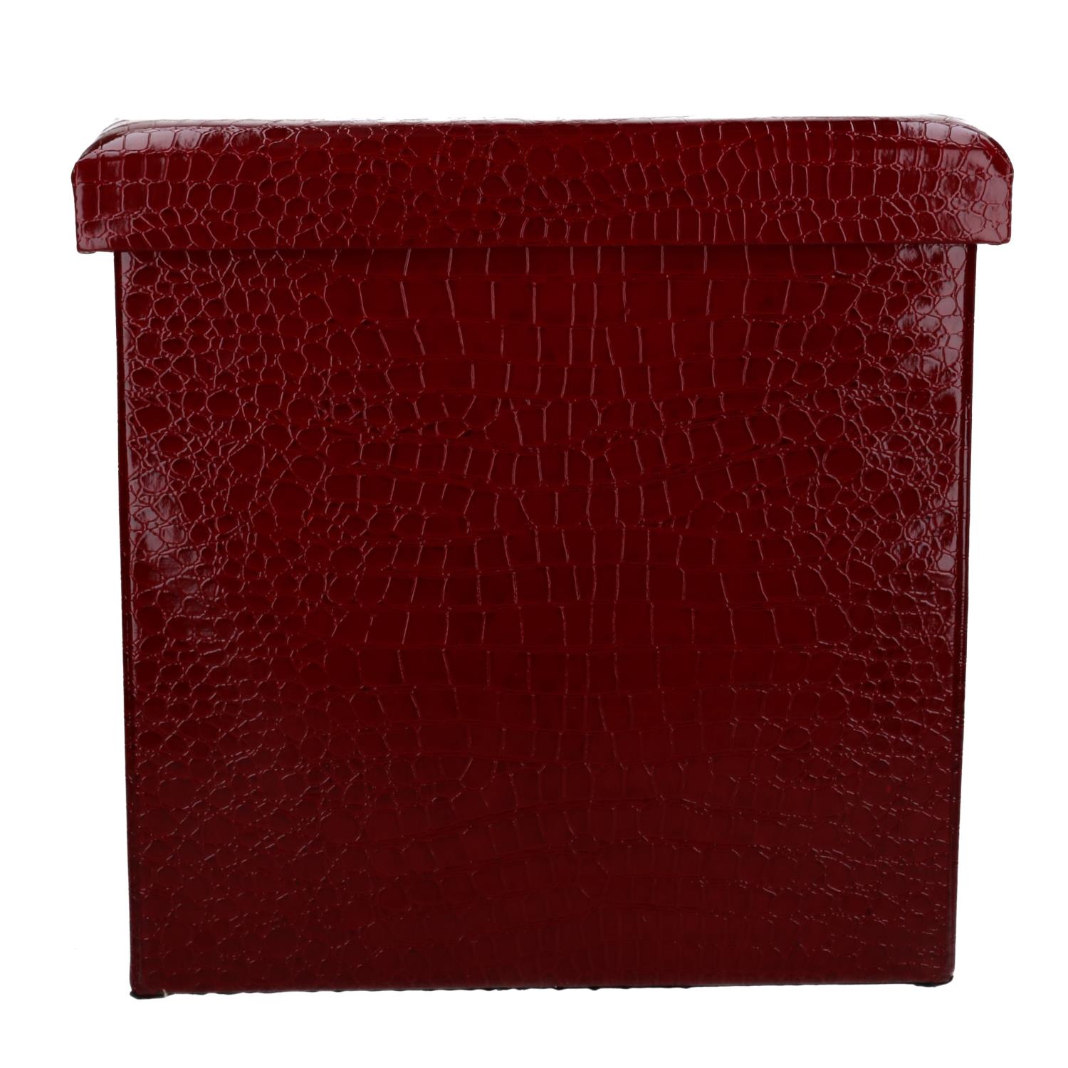 Pouf Contenitore 30x30xh30 cm in Similpelle Rosso