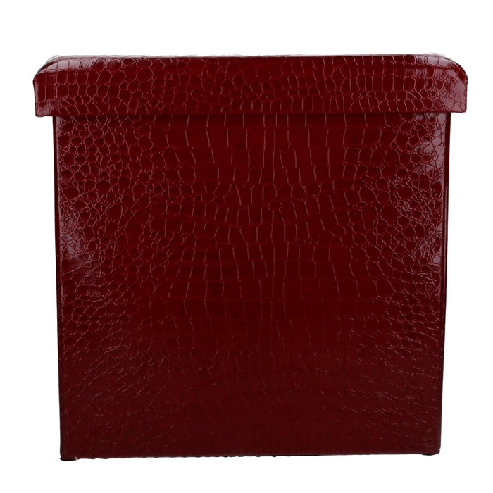 Pouf Contenitore 30x30xh30 cm in Similpelle Rosso