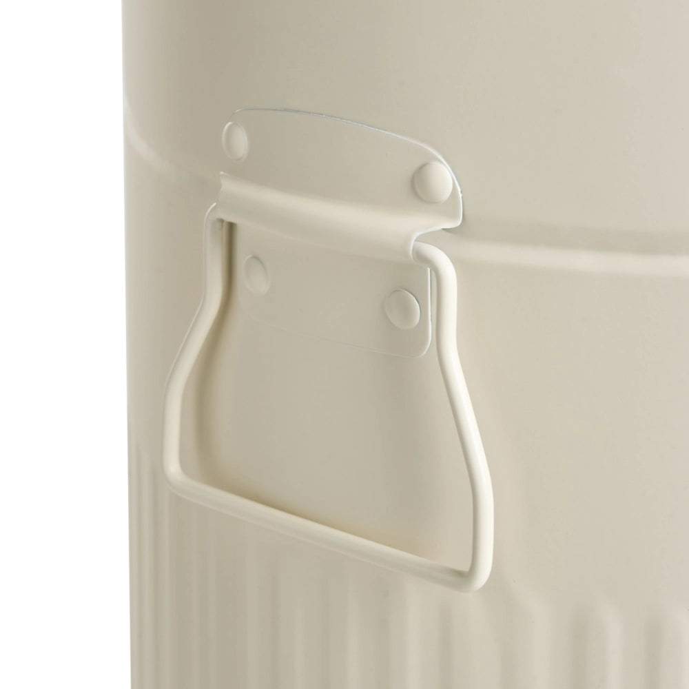 Cestino con pedale e coperchio per cucina in ferro verniciato a polvere e materiale sintetico beige cucina moderna