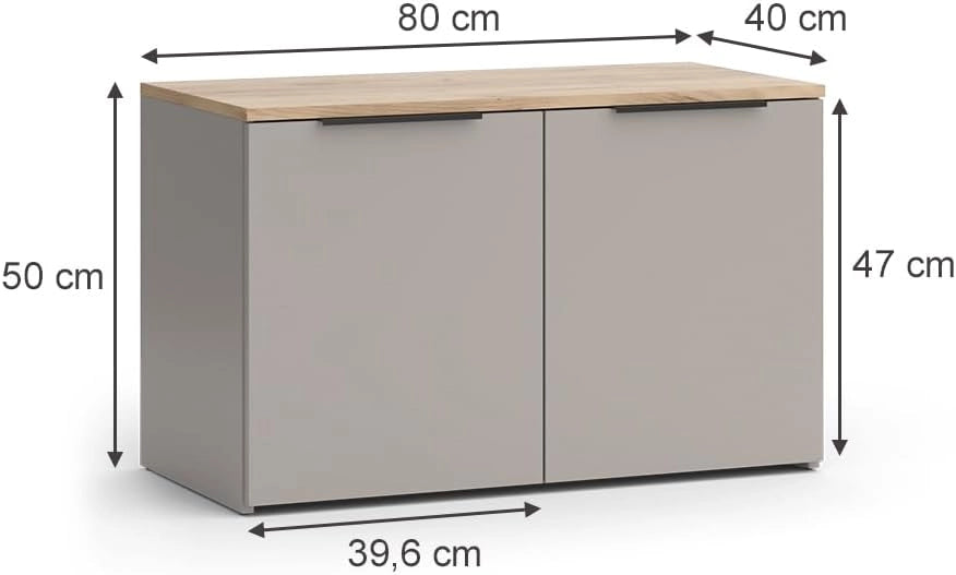 Parete attrezzata soggiorno Wido, Grigio, 2 parti