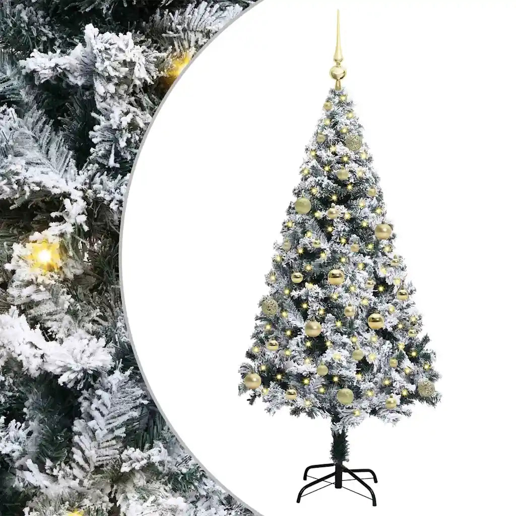 Albero di Natale Artificiale-Albero Natalizio con 150 LED Bianco 150 cm 163611