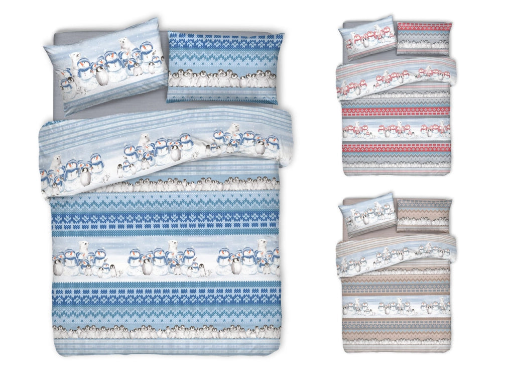 Copripiumino Sacco Piumone Pensieri Delicati Cotone Dis.Inverno Polare - Singolo - Beige