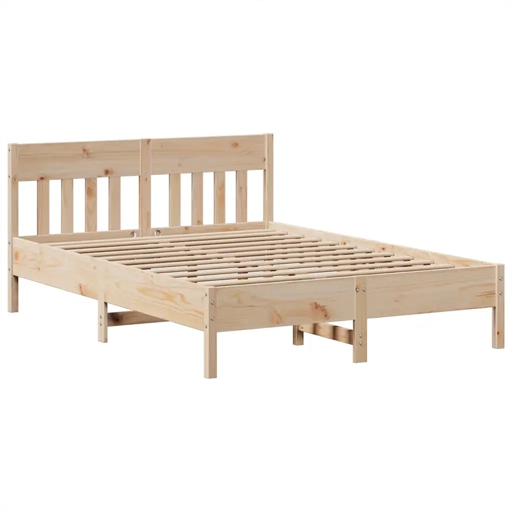 Letto senza Materasso 140x190 cm in Legno Massello di Pino 3323272