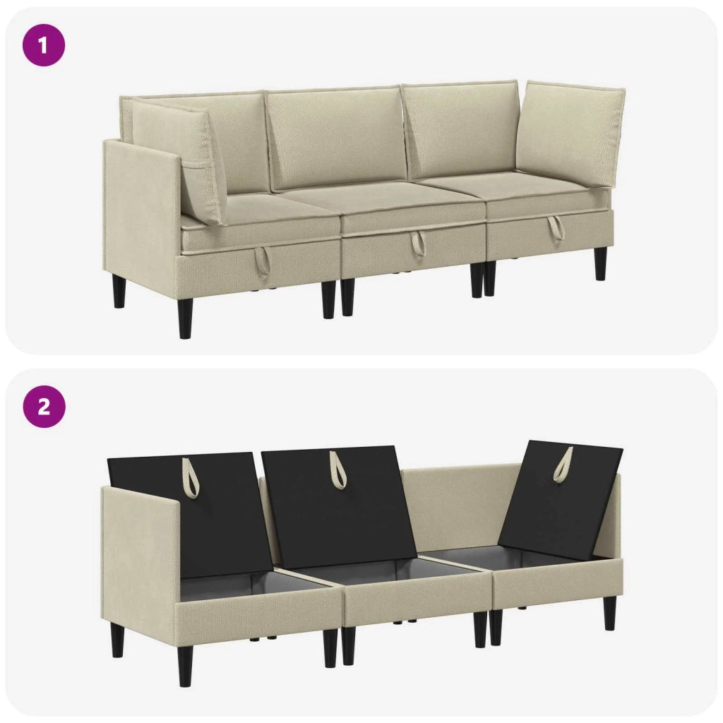 Set di mobili per il soggiorno 3 pcs Sabbia Tessuto 3413788