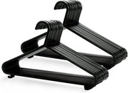 Hanger per Abito Adulto Nero Materiale Plastico Resistente con Gancio e Laccio (37,5 cm Largo) (Lotto da 50)