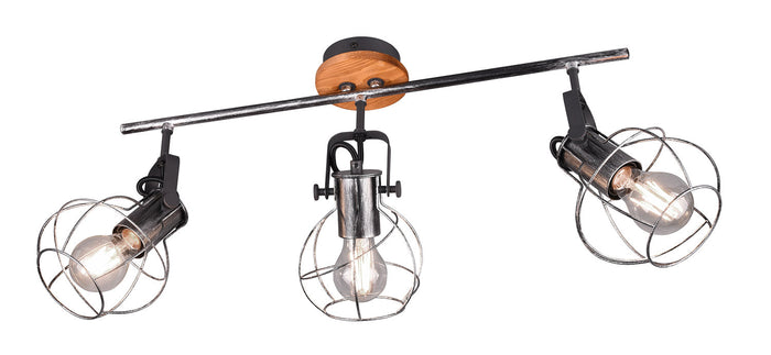 Plafoniera da Interno Attacco E27 in Metallo argento anticato