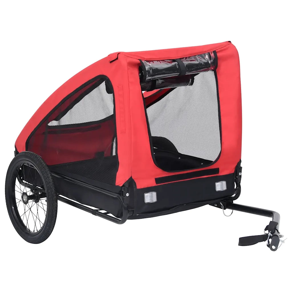 Rimorchio da Bici per Animali Domestici Rosso e Nero CFW5837619