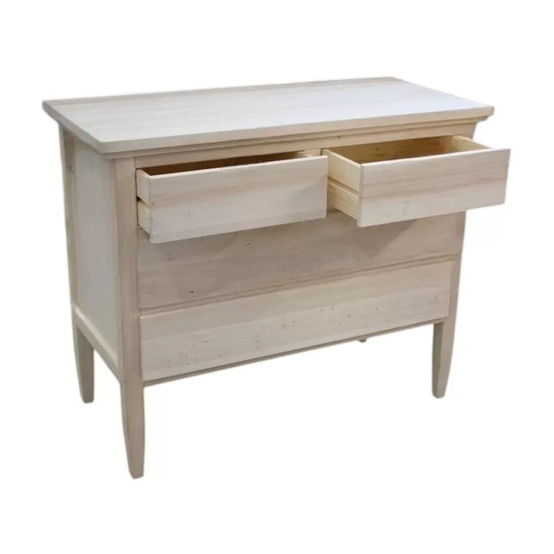 Cassettiera classica 4 cassetti legno grezzo 110x51x90 (1111) - Mobili 2G